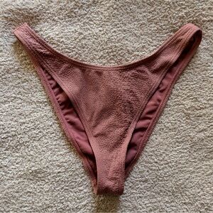 Textured Mauve High Cut Bikini Bottom